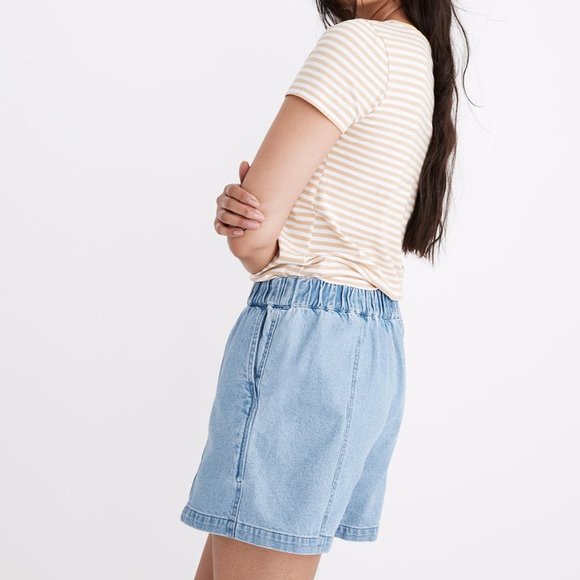 Madewell Denim Easy Pull-on Shorts in Rathmore Wash Size S - Picture 2 of 5
